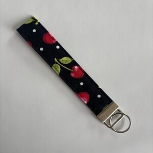 Cherry Print Keychain Wristlet